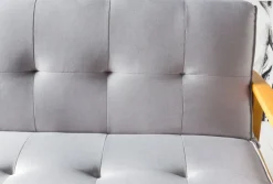 Schlafsofa hellgrau Webstoff