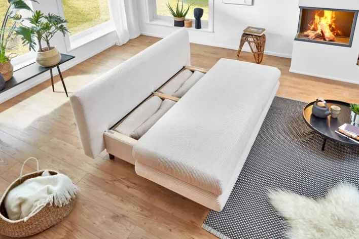 Schlafsofa LUVEN naturbeige