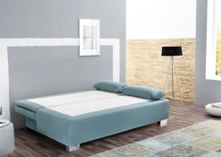 Schlafsofa PAUL 85 x 202 cm Stoffbezug türkis