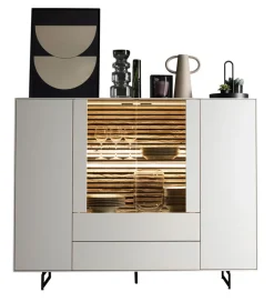 SCHÖNER WOHNEN-Kollektion Highboard YONNA 165 x 119 cm Birke weiß