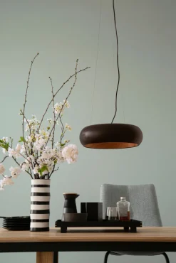 SCHÖNER WOHNEN-Kollektion LED Pendelleuchte WOOD 40 cm schwarz