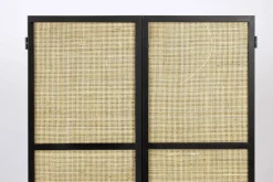 Schrank JOANNA 70 x 145 cm Rattangeflecht/schwarz