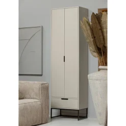 Schrank SILAS 60 x 210 cm Kiefer massiv im Farbton Staub