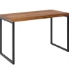 Schreibtisch 117 x 77 cm Braun Schwarz