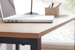 Schreibtisch 120 x 76 cm Braun Schwarz