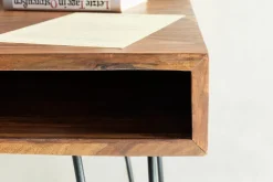 Schreibtisch 110 x 60 cm schwarz/ Sheesham