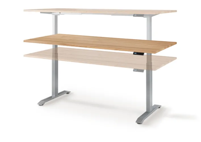 Schreibtisch DURABLE OFFICE 120 x 80 cm braun/ silbergrau
