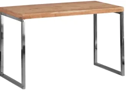 Schreibtisch GUNA 120 x 60 cm chromfarbig/ Akazie massiv