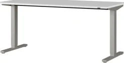 Schreibtisch ISORNO 160 x 80 cm Lichtgrau/ silberfarbig
