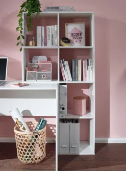 Schreibtisch mit Regal 170 x 144 cm Weiß