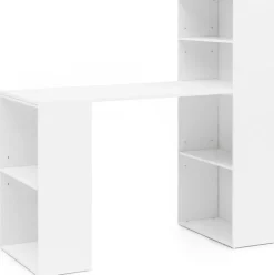 Schreibtisch mit Regal 120 x 120 cm weiss