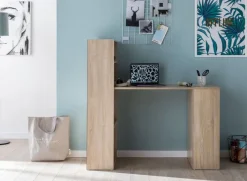 Schreibtisch mit Regal 120 x 120 cm Eiche Sonoma