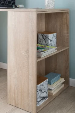 Schreibtisch mit Regal 120 x 120 cm Eiche Sonoma