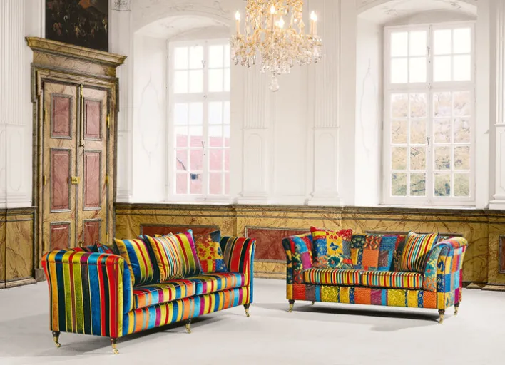 SCHRÖNO Sofa 3-Sitzer VINTAGE I inklusive Kissen