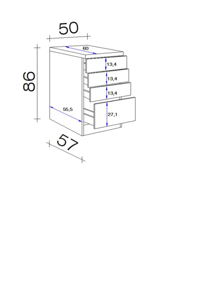 Schubladenschrank LUKE Sonoma Eiche /weiß