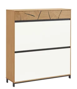 Schuhkommode KASTINA Eiche Bianco/ Lack weiß