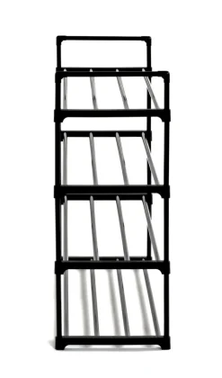 Schuhregal 65 x 74 cm Schwarz Metall