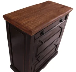 Schuhschrank 85 x 90 cm schwarz Mangoholz massiv