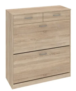 Schuhschrank MEGA SOFT 87 x 98 cm Eiche sägerau