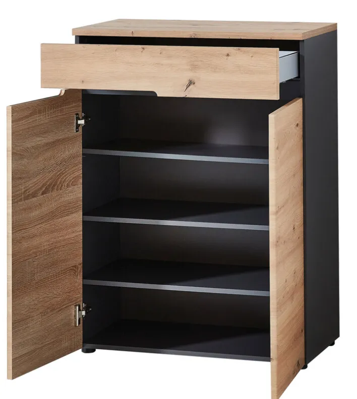 Schuhschrank MEMPHIS 80 x 107 cm Artisan Eiche/ Graphitgrau