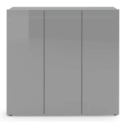 Schuhschrank VERONA 120 x 115 cm Grau Lack Dekor
