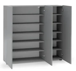 Schuhschrank VERONA 120 x 115 cm Grau Lack Dekor