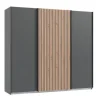 Schwebetürenschrank ALASKA 250 x 216 cm grau/ braun