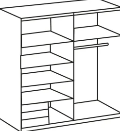 Schwebetürenschrank EMDEN 180 x 198 cm braun/ grau