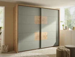 Schwebetürenschrank SIMADA braun/ grün