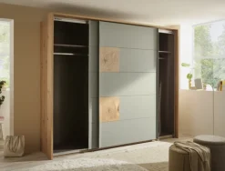 Schwebetürenschrank SIMADA braun/ grün