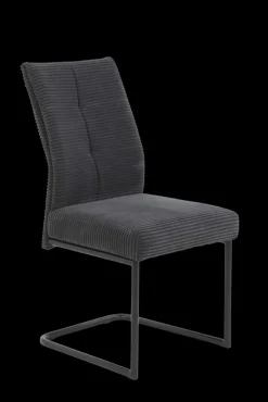 Schwingstuhl DAGMAR 2er Set Cordstoff anthrazit