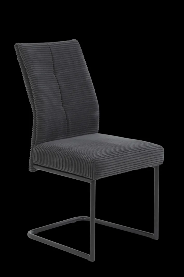 Schwingstuhl DAGMAR 2er Set Cordstoff anthrazit