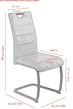 Schwingstuhl DUNJA 2er Set schlamm/schwarz