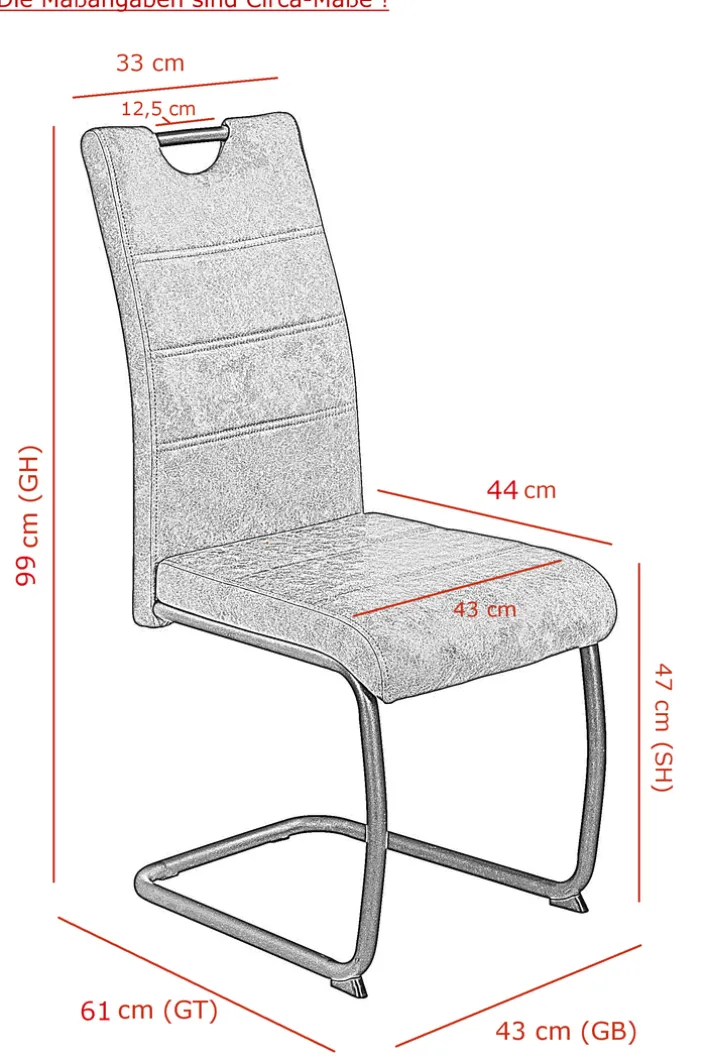 Schwingstuhl DUNJA 2er Set schlamm/schwarz