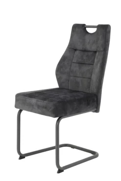 Schwingstuhl LINDA 2er Set Stoff vintage velvet anthrazit