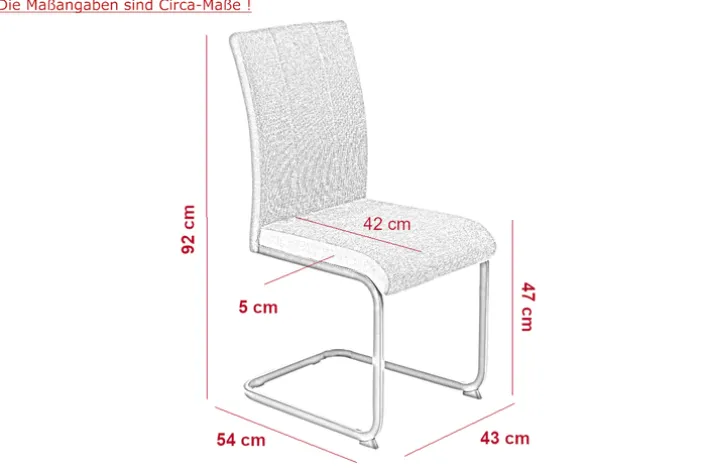 Schwingstuhl LINN 2er Set Webstoff anthrazit