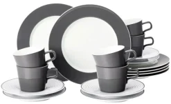 Seltmann Weiden Kaffeeservice NO LIMITS 18-teilig anthrazit/ weiß