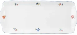 Seltmann Weiden Kuchenplatte SONATE NOSTALGIE 34 x 15 cm Weiß mit Streublumendekor
