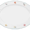 Seltmann Weiden ovale Servierplatte SONATE NOSTALGIE Weiß mit Streublumendekor