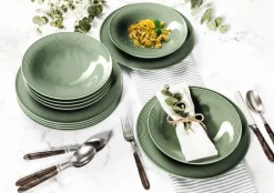 Seltmann Weiden Tafelservice BEAT COLOR GLAZE 12-teilig salbeigrün