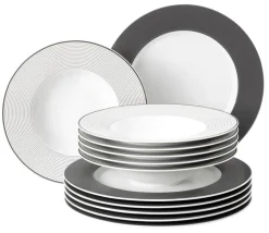 Seltmann Weiden Tafelservice NO LIMITS 12-teilig anthrazit/ weiß