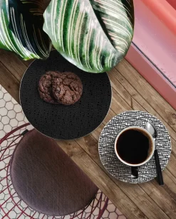 Seltmann Weiden Untertasse FASHION GLAMOROUS 16 cm Porzellan schwarz/weiß