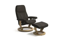 Sessel mit Hocker CONSUL brown