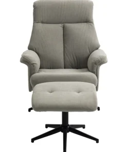 Sessel mit Hocker INA beige-grau