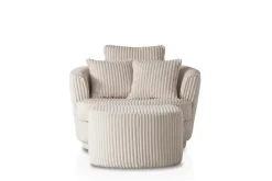 Sessel mit Hocker SPIN elfenbein