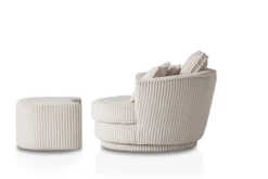 Sessel mit Hocker SPIN elfenbein