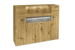 set one by Musterring Highboard DELTONA 154x122 cm Eiche Artisan Dekor / Sandstein