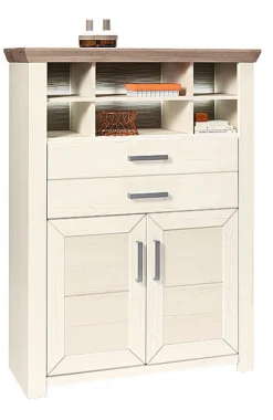 set one by Musterring Highboard YORK weiß/braun
