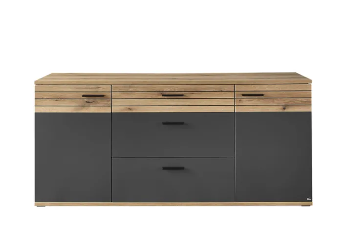 Set one by Musterring Kommode QUINCY 180x82 cm Anthrazit/Coast Evoke Eiche