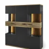 Set one by Musterring Vitrine QUINCY  135x155 cm Anthrazit/Coast Evoke Eiche